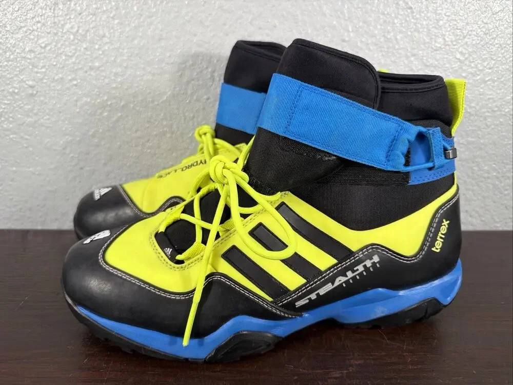 Terrex Adidas Hydro Lace Yellow Blue Outdoor Hiking Trail Boot Waterproof Size 8